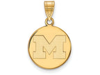Logoart Sterling Silver Gp Michigan (univ Of) Medium Disc Pendant