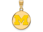 Logoart Sterling Silver Gp Michigan (univ Of) Medium Enamel Disc Pendant