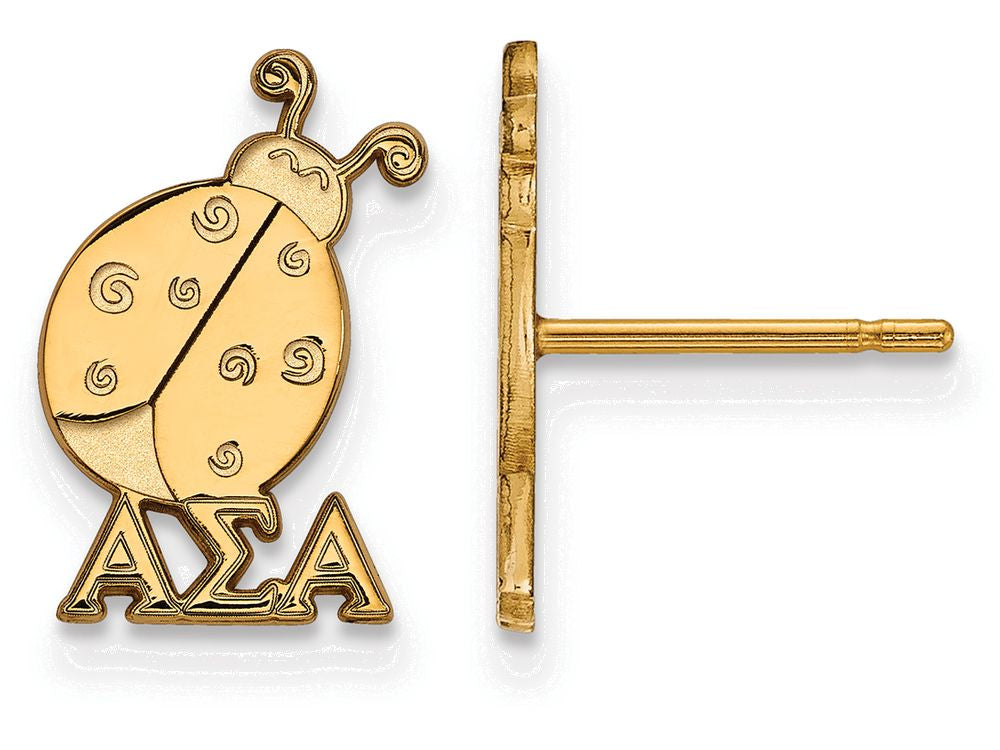 Logoart Sterling Silver Gp Alpha Sigma Alpha Extra Small Post Earrings