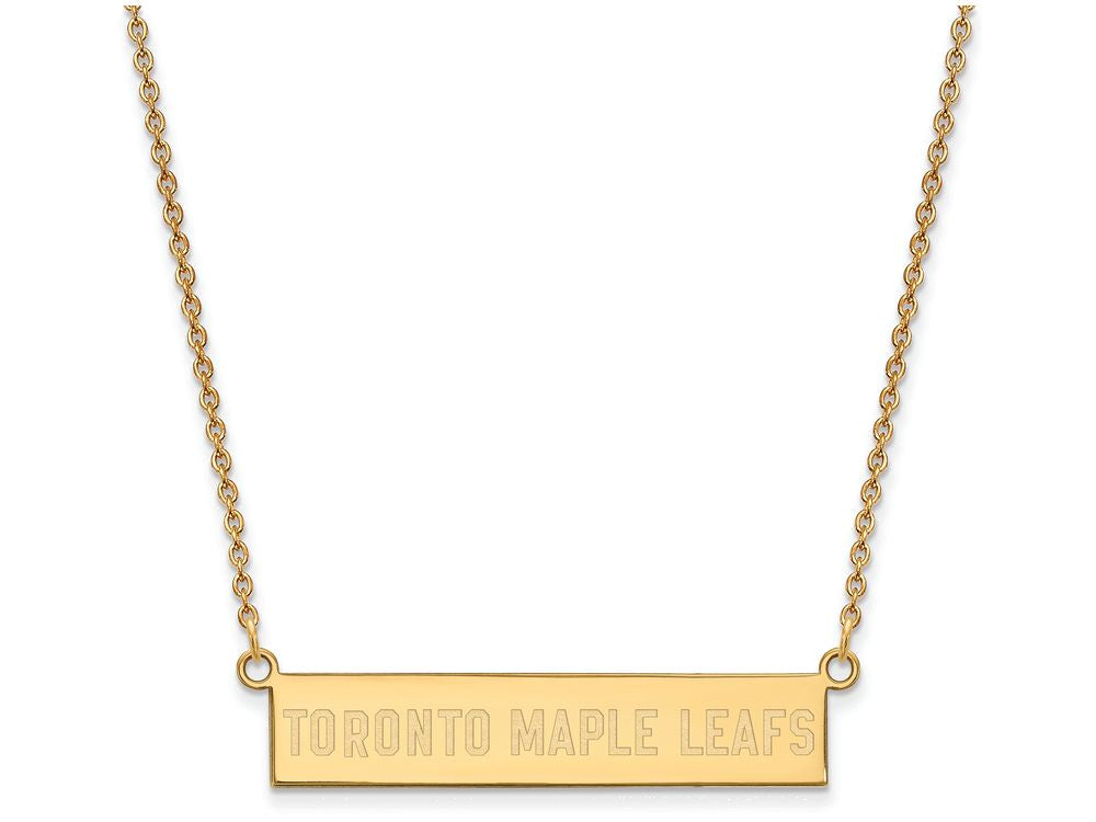 Logoart Sterling Silver Gp Toronto Maple Leafs Small Bar Necklace