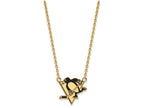 Sterling Silver Gp Nhl Logoart Pittsburgh Penguins Large  Enamel Pendant Necklace