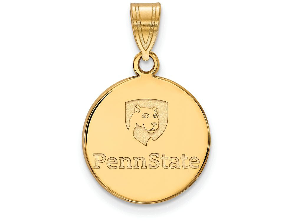 Logoart Sterling Silver Gp Penn State University Medium Disc Pendant