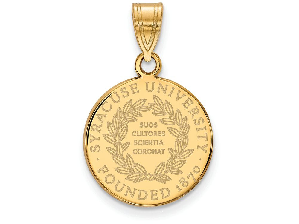 Logoart Sterling Silver Gp Syracuse University Medium Crest Pendant