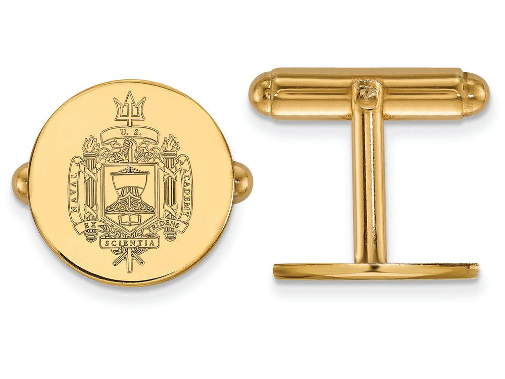 Logoart Sterling Silver Gp Navy Crest Cuff Link