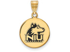 Logoart Sterling Silver Gp Northern Illinois U Medium Enamel Disc Pendant