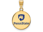 Logoart Sterling Silver Gp Penn State U Medium Enamel Disc Pendant