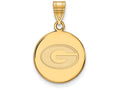 Logoart Sterling Silver Gp University Of Georgia Medium Disc Pendant