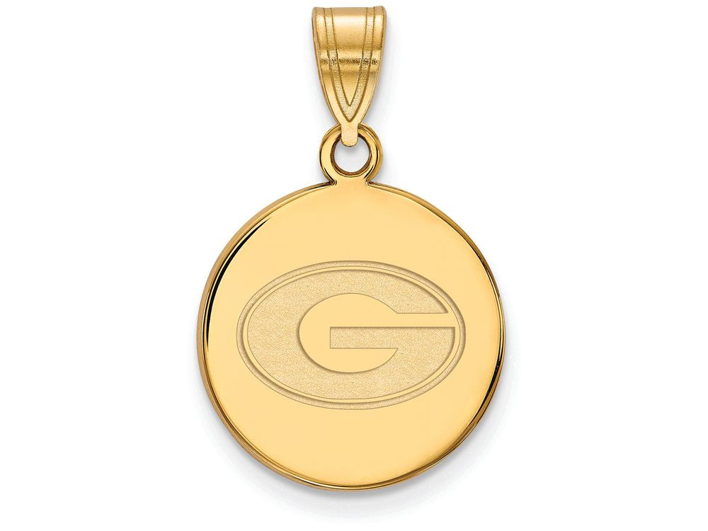 Logoart Sterling Silver Gp University Of Georgia Medium Disc Pendant