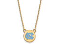 Logoart Sterling Silver Gp U Of North Carolina Small Enamel Disc Pendant Necklace