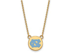 Logoart Sterling Silver Gp U Of North Carolina Small Enamel Disc Pendant Necklace