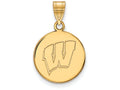 Logoart Sterling Silver Gp University Of Wisconsin Medium Disc Pendant