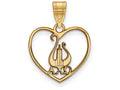 Logoart Sterling Silver Gp Alpha Chi Omega Heart Pendant