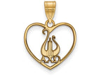 Logoart Sterling Silver Gp Alpha Chi Omega Heart Pendant