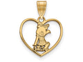 Logoart Sterling Silver Gp Alpha Xi Delta Heart Pendant