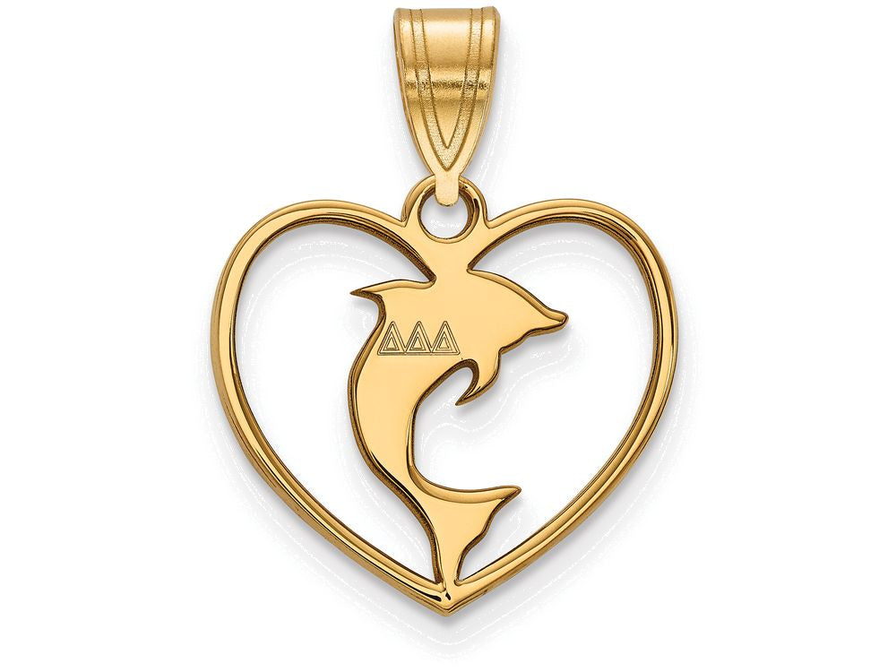 Logoart Sterling Silver Gp Delta Delta Delta Heart Pendant