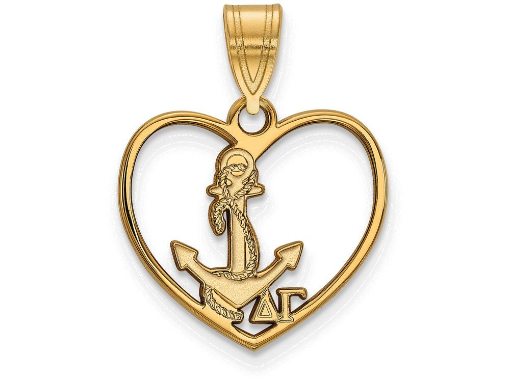 Logoart Sterling Silver Gp Delta Gamma Heart Pendant