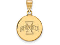 Logoart Sterling Silver Gp Iowa State University Medium Disc Pendant