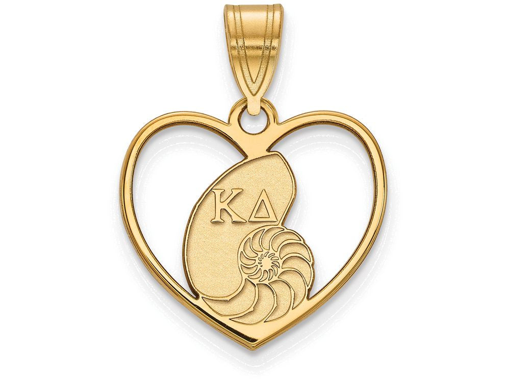Logoart Sterling Silver Gp Kappa Delta Heart Pendant