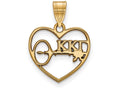 Logoart Sterling Silver Gp Kappa Kappa Gamma Heart Pendant