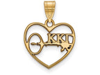 Logoart Sterling Silver Gp Kappa Kappa Gamma Heart Pendant