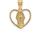 Logoart Sterling Silver Gp Phi Sigma Sigma Heart Pendant