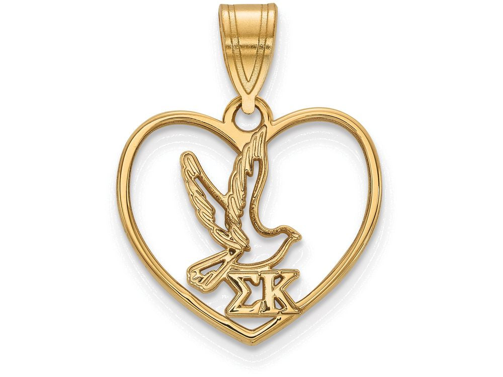 Logoart Sterling Silver Gp Sigma Kappa Heart Pendant