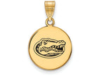 Logoart Sterling Silver Gp University Of Florida Medium Enamel Disc Pendant