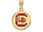 Logoart Sterling Silver Gp U Of South Carolina Medium Enamel Disc Pendant