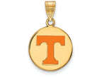 Logoart Sterling Silver Gp U Of Tennessee Medium Enamel Disc Pendant