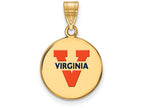 Logoart Sterling Silver Gp U Of Virginia Medium Enamel Disc Pendant