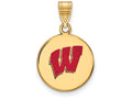 Logoart Sterling Silver Gp U Of Wisconsin Medium Enamel Disc Pendant
