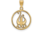 Logoart Sterling Silver Gp Alpha Chi Omega Large Circle Pendant