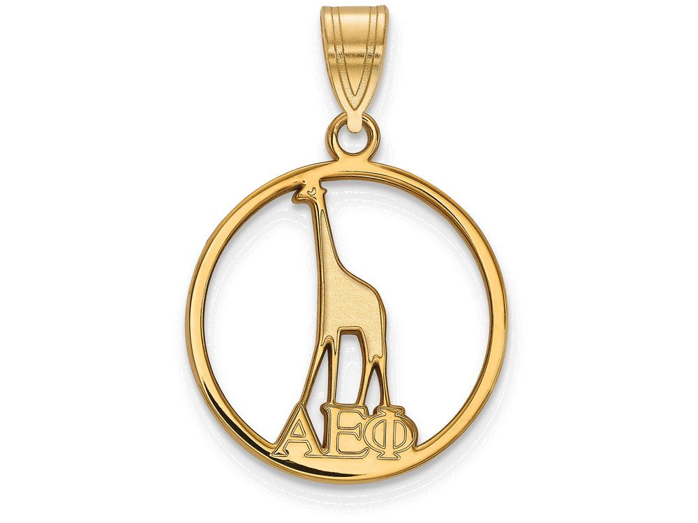 Logoart Sterling Silver Gp Alpha Epsilon Phi Small Circle Pendant