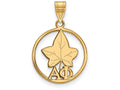 Logoart Sterling Silver Gp Alpha Phi Medium Circle Pendant