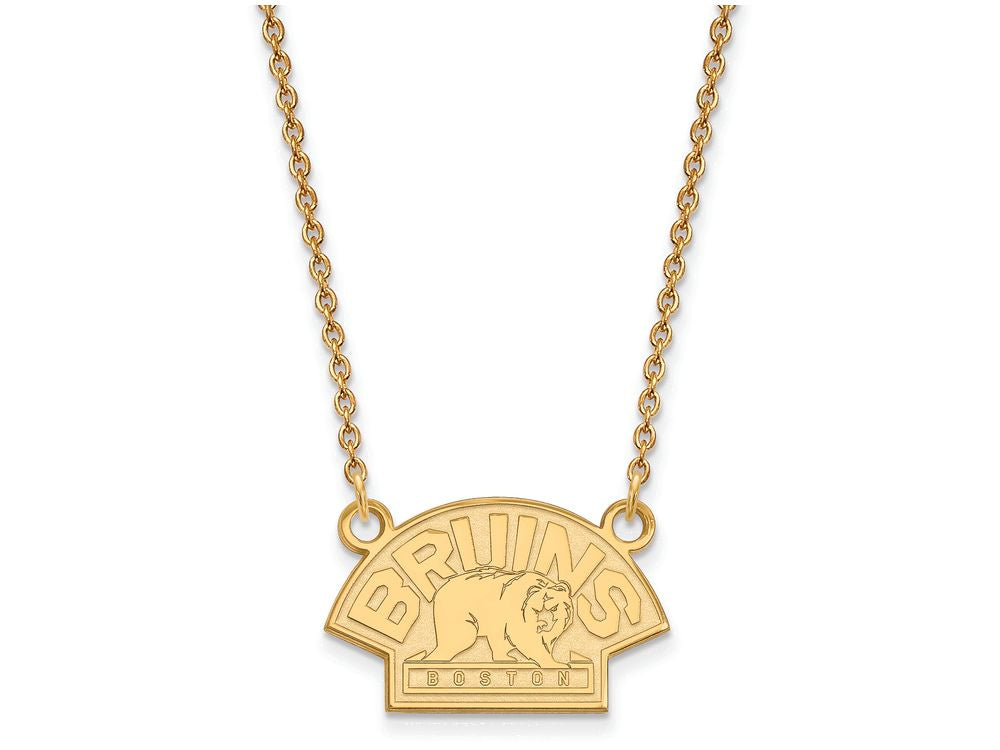 Sterling Silver Gp Nhl Logoart Boston Bruins Small Pendant Necklace