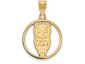 Logoart Sterling Silver Gp Chi Omega Medium Circle Pendant