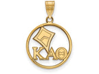 Logoart Sterling Silver Gp Kappa Alpha Theta Medium Circle Pendant