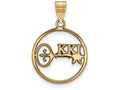 Logoart Sterling Silver Gp Kappa Kappa Gamma Medium Circle Pendant