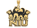 Logoart Sterling Silver Gp Northern Illinois University Extra Large  Enamel Pendant