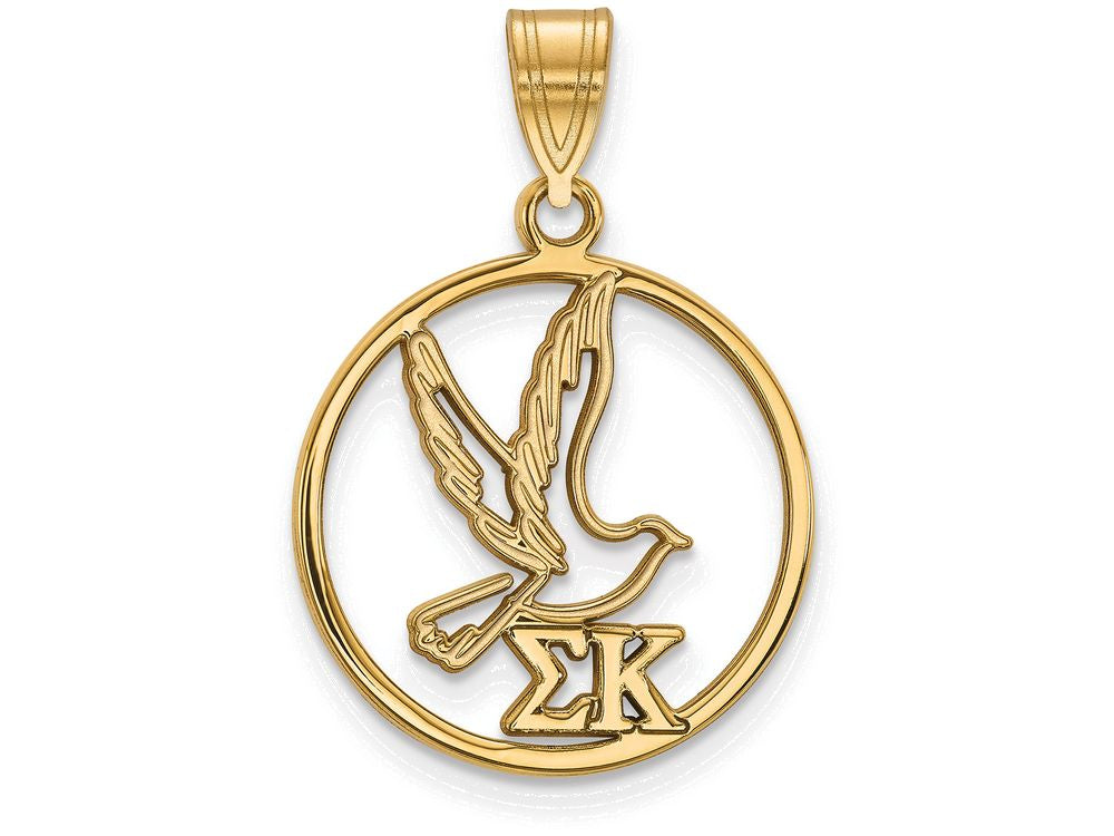 Logoart Sterling Silver Gp Sigma Kappa Medium Circle Pendant
