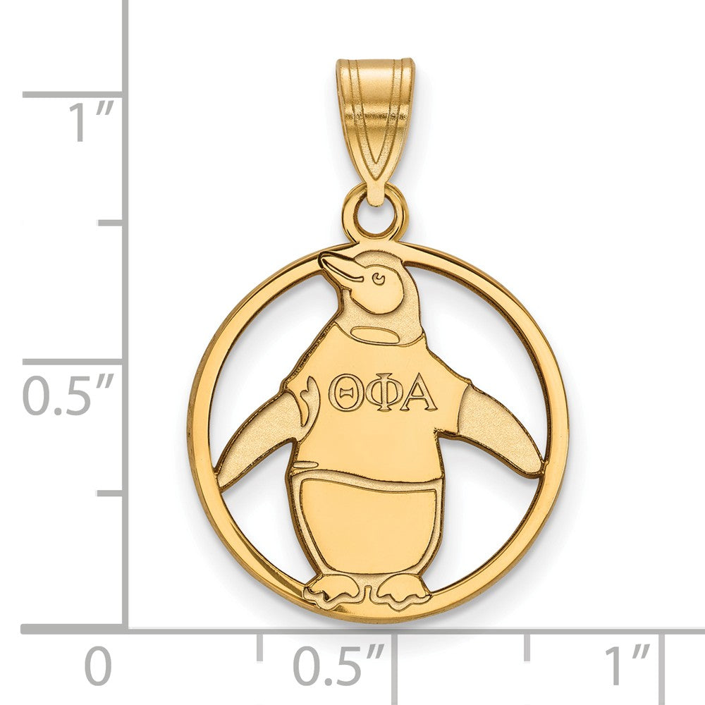 Logoart Sterling Silver Gp Theta Phi Alpha Medium Circle Pendant