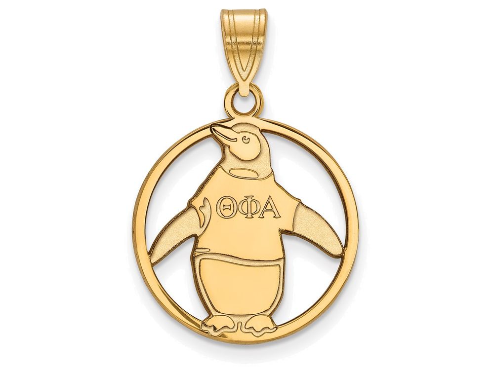 Logoart Sterling Silver Gp Theta Phi Alpha Medium Circle Pendant