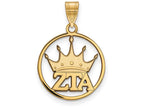 Logoart Sterling Silver Gp Zeta Tau Alpha Medium Circle Pendant