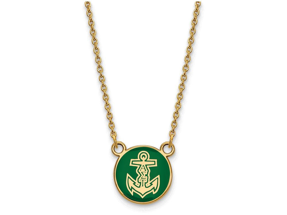 Logoart Sterling Silver Gp Alpha Sigma Tau Small Enamel Pendant Necklace