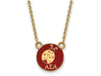 Logoart Sterling Silver Gp Alpha Sigma Alpha Small Enamel Pendant Necklace