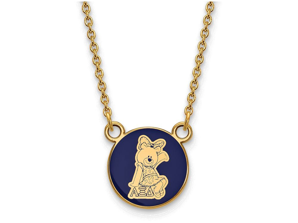 Logoart Sterling Silver Gp Alpha Xi Delta Small Enamel Pendant Necklace