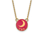 Logoart Sterling Silver Gp Gamma Phi Beta Small Enamel Pendant Necklace
