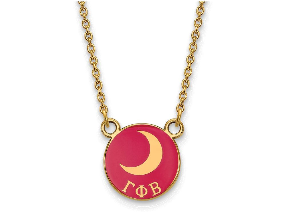 Logoart Sterling Silver Gp Gamma Phi Beta Small Enamel Pendant Necklace