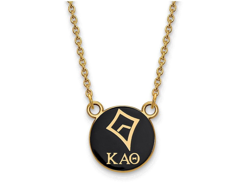 Logoart Sterling Silver Gp Kappa Alpha Theta Small Enamel Pendant Necklace
