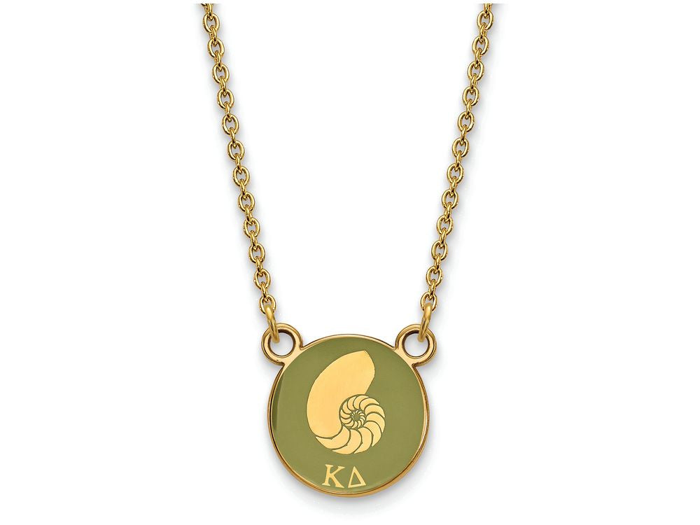 Logoart Sterling Silver Gp Kappa Delta Small Enamel Pendant Necklace